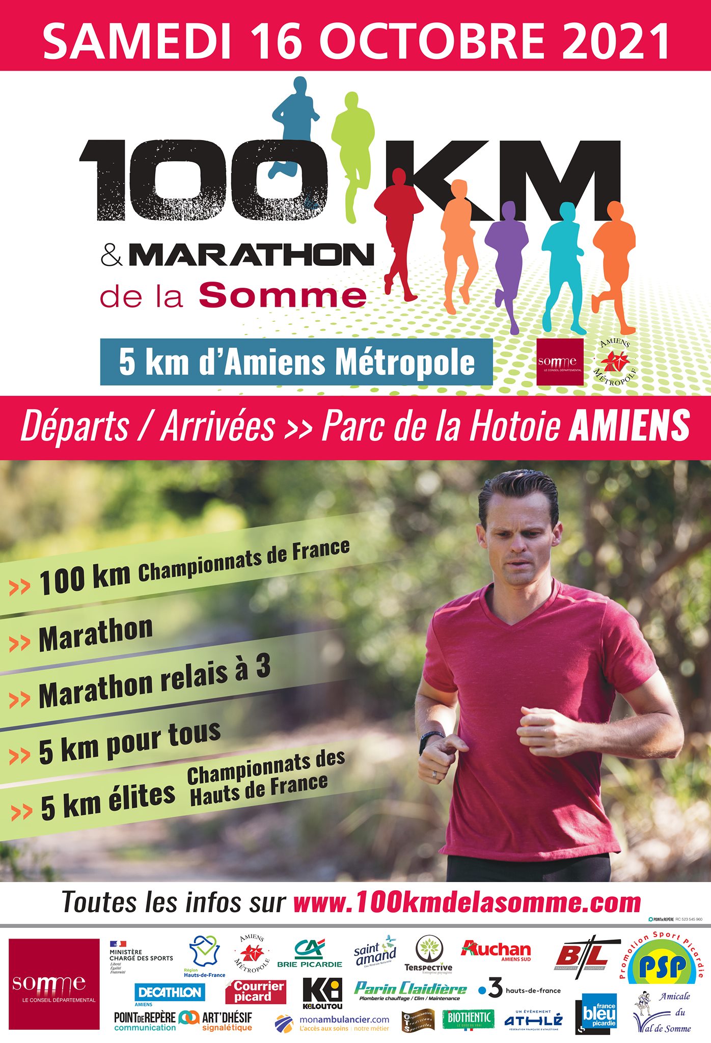 100 km, marathon et 5km de la somme 100 km, marathon et 5km de la somme