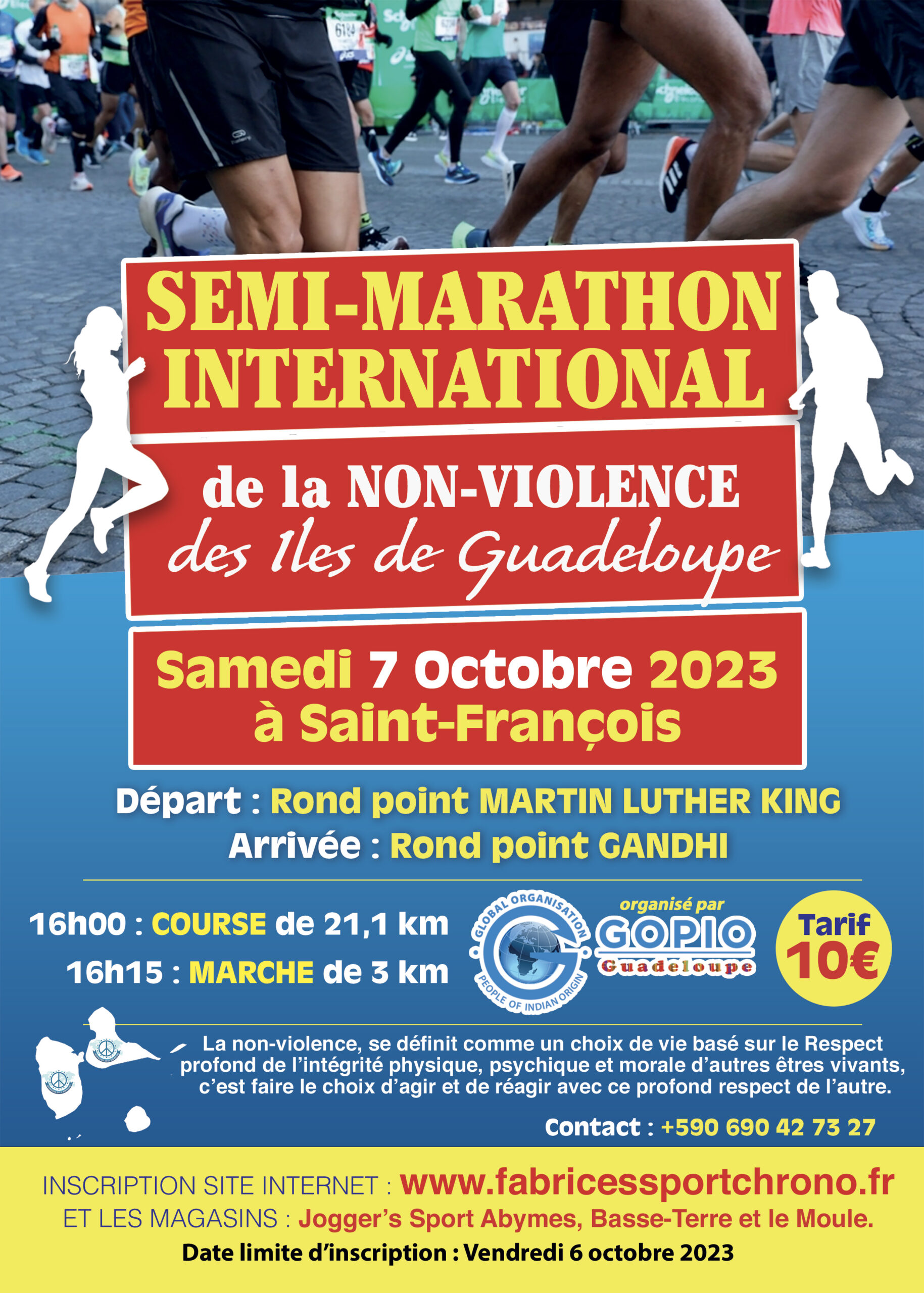 Semi marathon de la non violence des Iles de Guadeloupe Semi marathon de la non violence des Iles de Guadeloupe